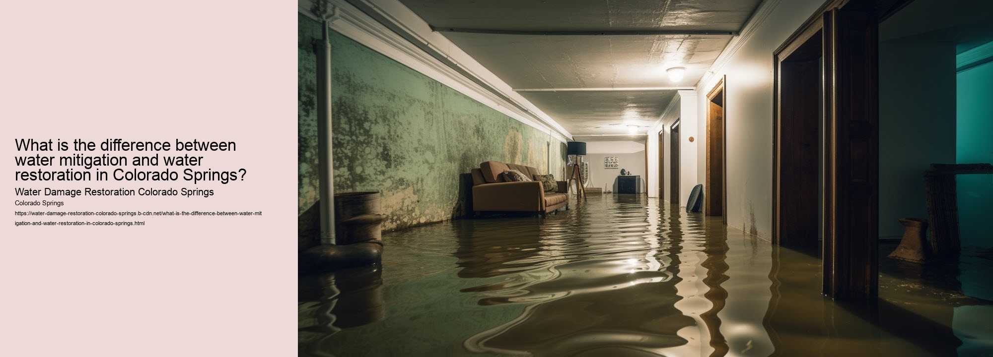 What is the difference between water mitigation and water restoration in Colorado Springs?